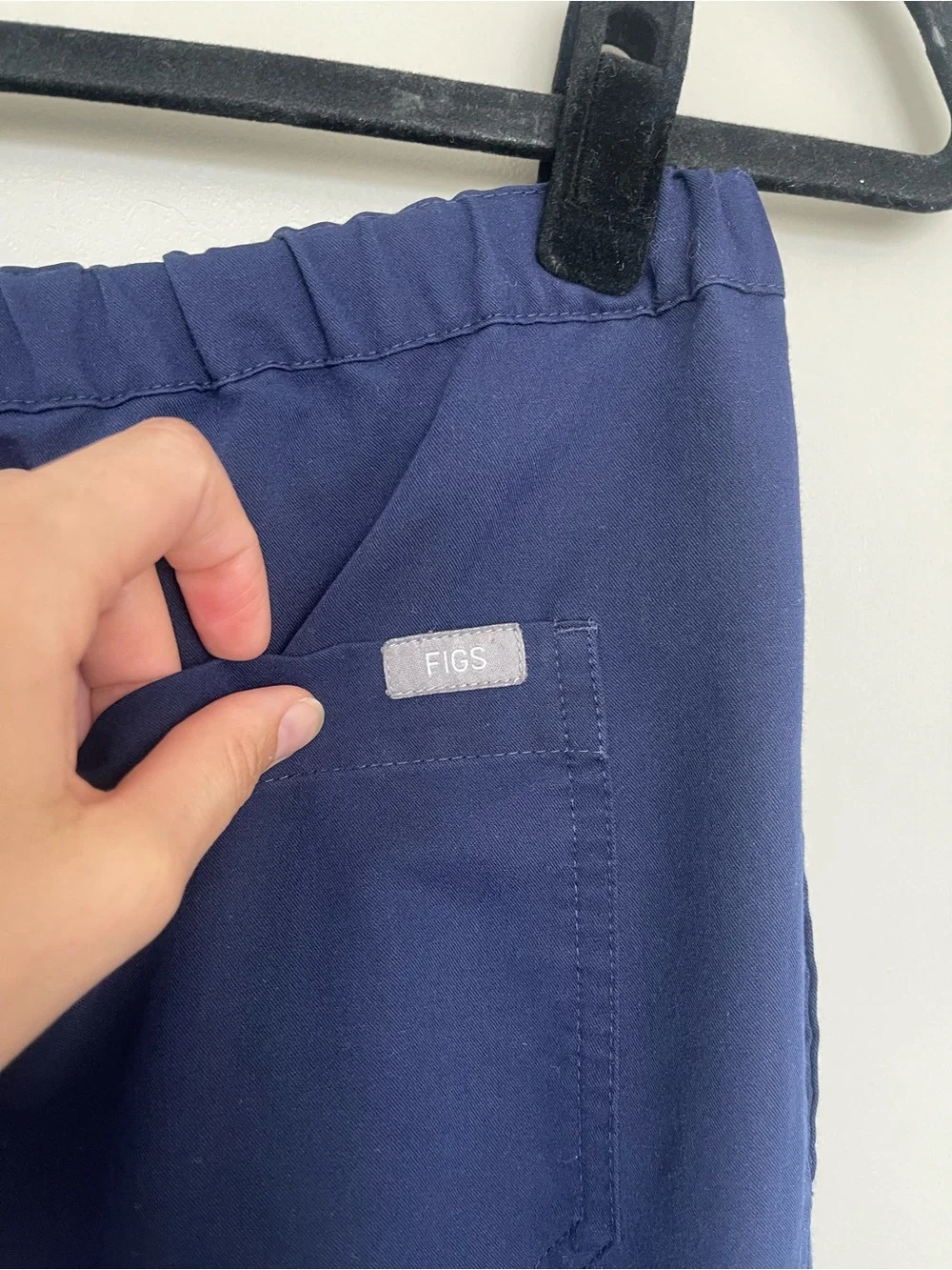 Figs Men's Navy Joggers with Cream Drawstring
